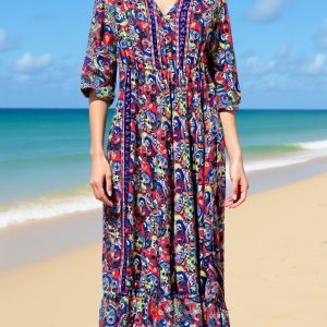 VESTITO DI SETA LUNGO TAGLIA UNICA  TAGLIA REGOLABILE MANICHE CORTE